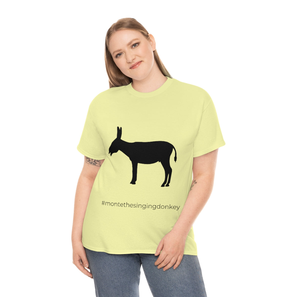 Monte the Singing Donkey Braying Silhouette Unisex Heavy Cotton Tee (S-3X)