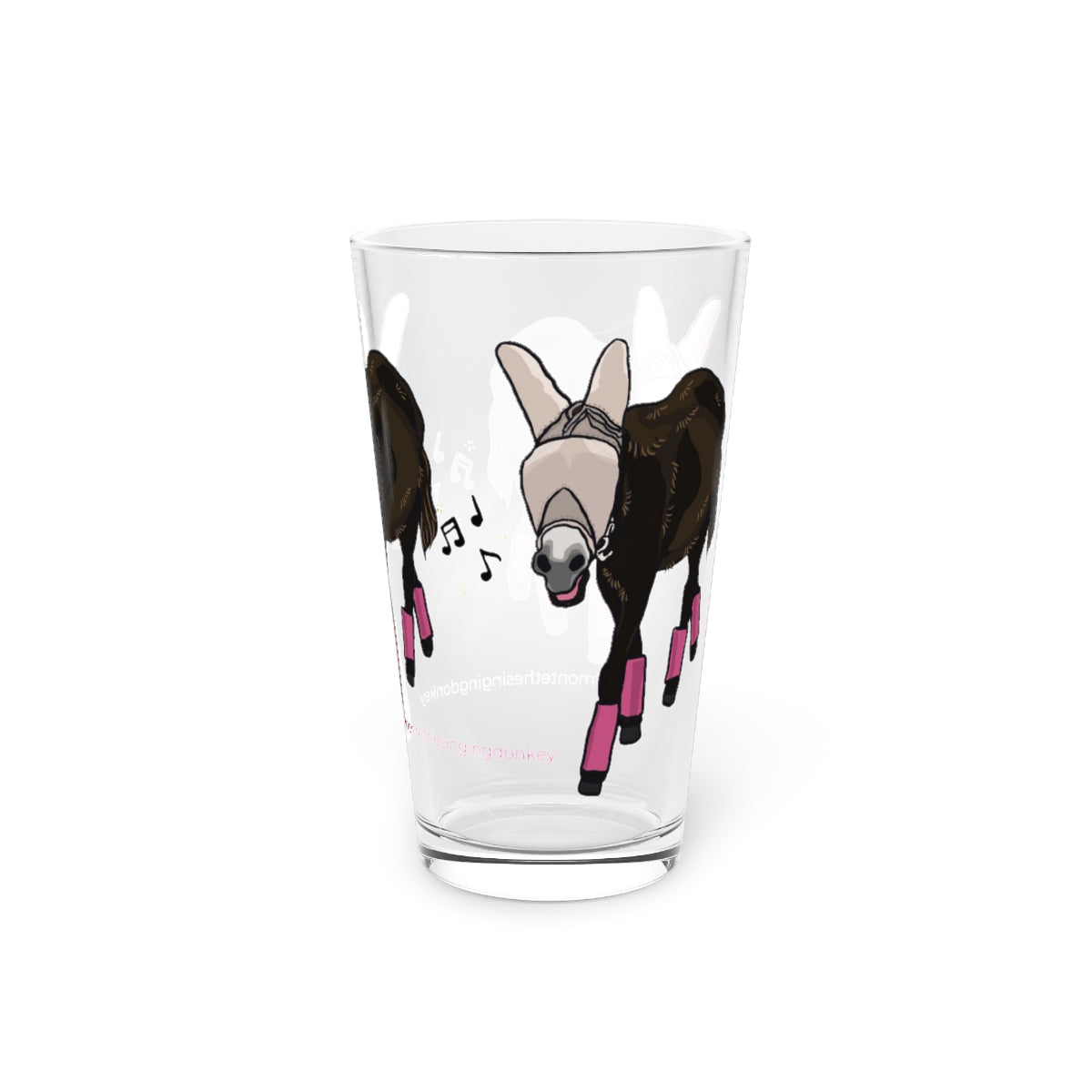 Monte the Singing Donkey - Fly Gear Pint Glass, 16oz