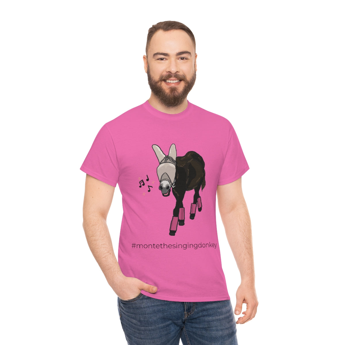 Monte the Singing Donkey Fly Gear Unisex Heavy Cotton Tee (S-3X)