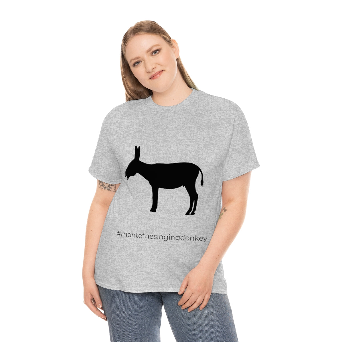 Monte the Singing Donkey Braying Silhouette Unisex Heavy Cotton Tee (S-3X)