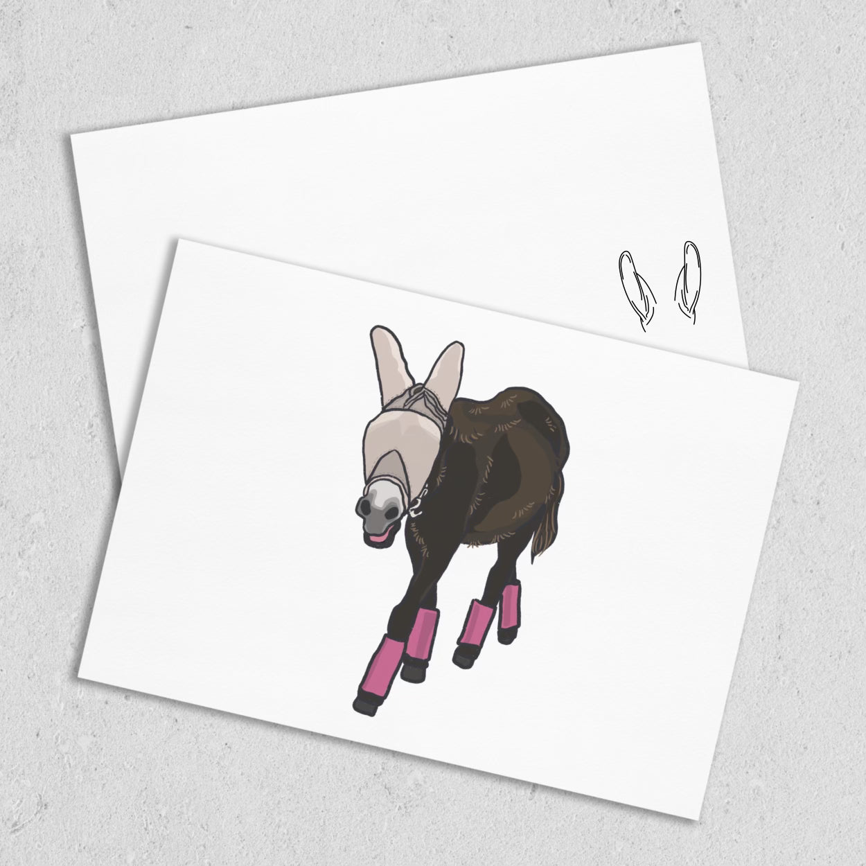 Monte the Singing Donkey Fly Gear Notecards